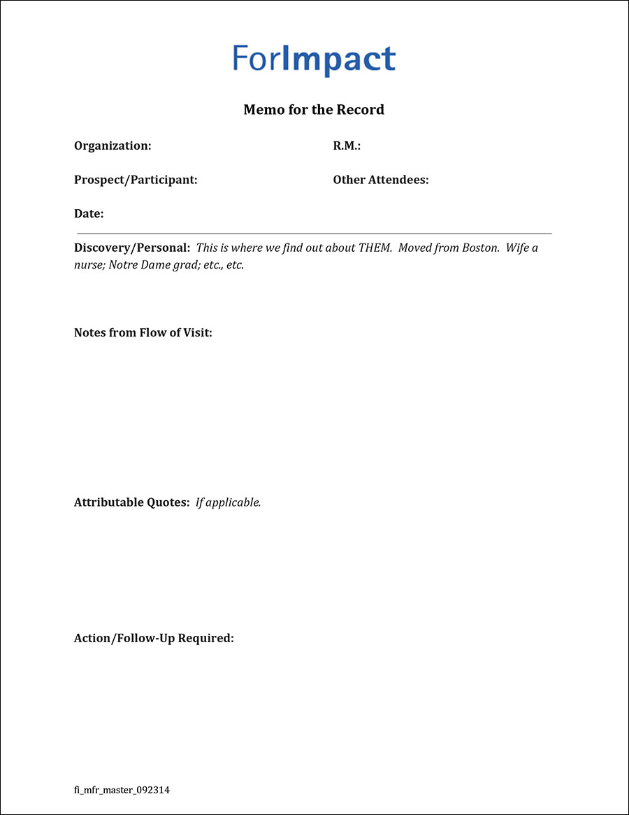Memo for the Record Template